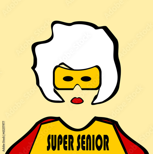 superhero grandma with cape and mask
