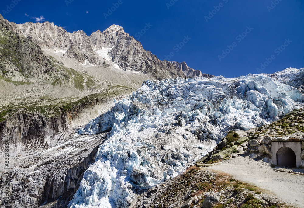 Argentiere Glacier in Mont Blanc, France