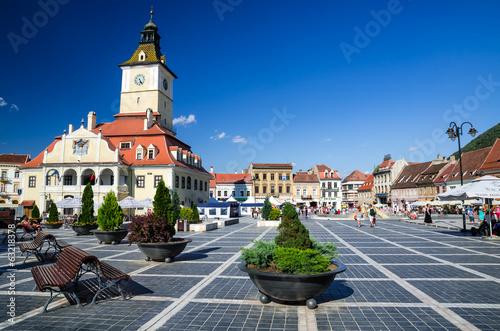 Obraz na płótnie Brasov, Council Square, Romania w salonie