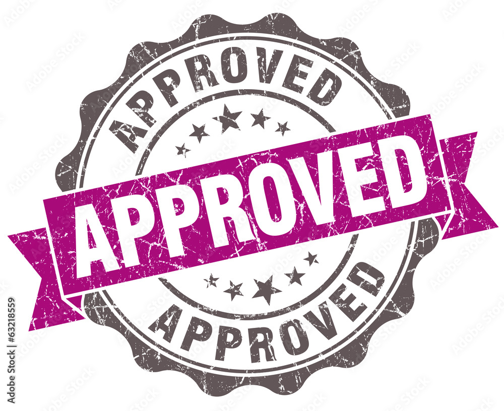 Approved violet grunge retro style isolated seal Approved violet grunge retro style isolated seal