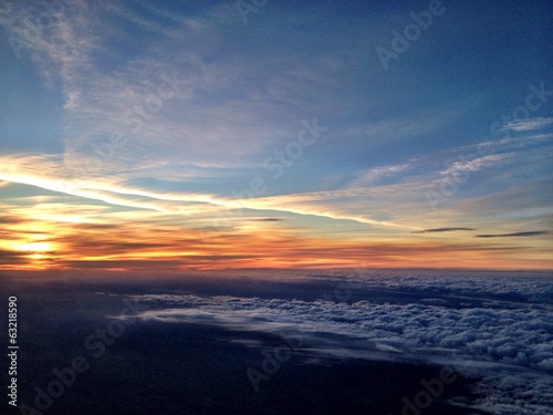 sunset seen during a flight