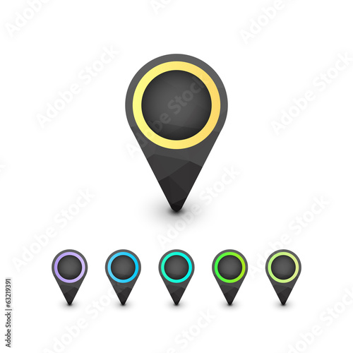Set of geometric colorful map markers Free Download Set of geometric colorful map markers - GFXLoad