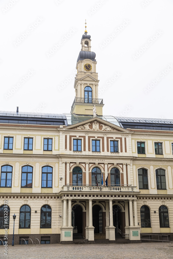 The city hall of Riga in the Baltic Country