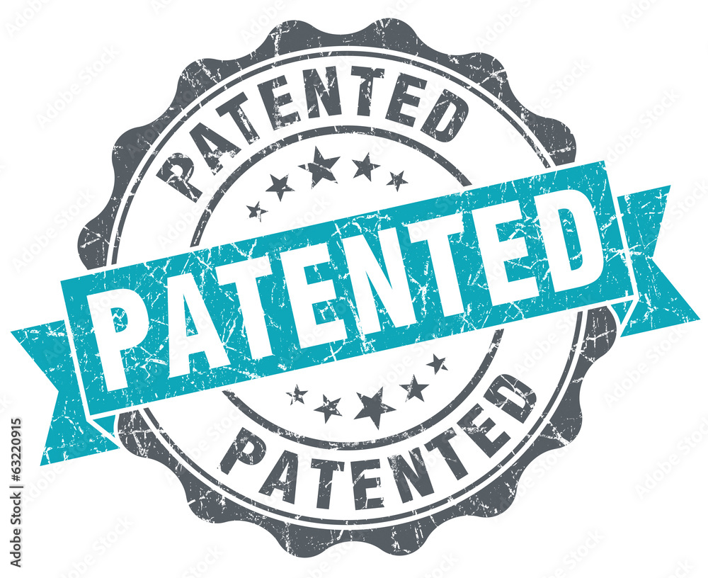 Fototapeta premium Patented blue grunge retro style isolated seal