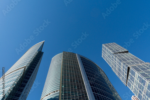 Skyscraper on the background of blue sky