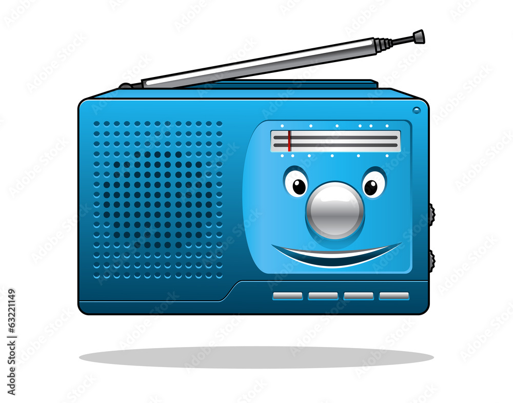 Happy retro transistor radio