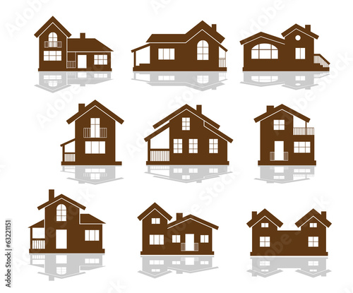 Set of apartment house icons