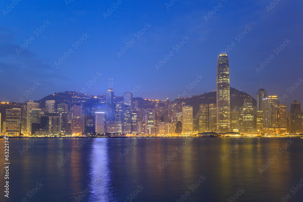 Obraz premium Hong Kong city skyline view from Kowloon