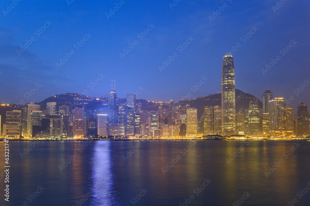 Hong Kong city skyline view from Kowloon