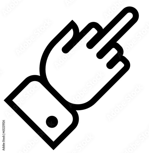 Vector outline icon of hand showing middle finger gesture