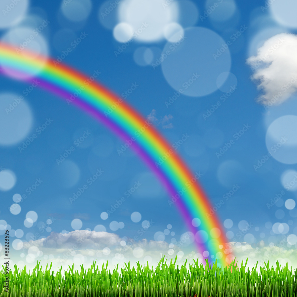 Spring nature background with grass and blue sky in the back Spring nature background with grass and blue sky in the back