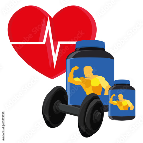 Supplements And Weight Illustration Isolated On White Background