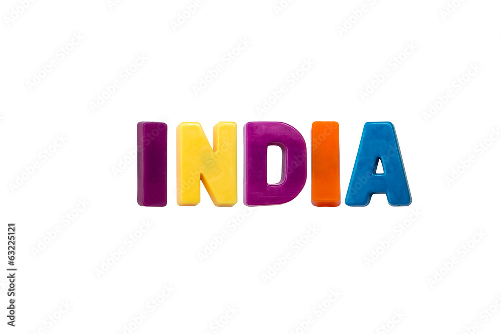 Letter magnets INDIA isolated on white Letter magnets INDIA isolated on white