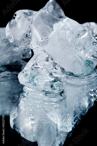 Photography chunks of ice lay on the ground