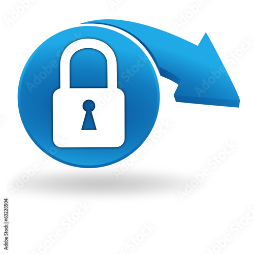 cadenas sur bouton bleu