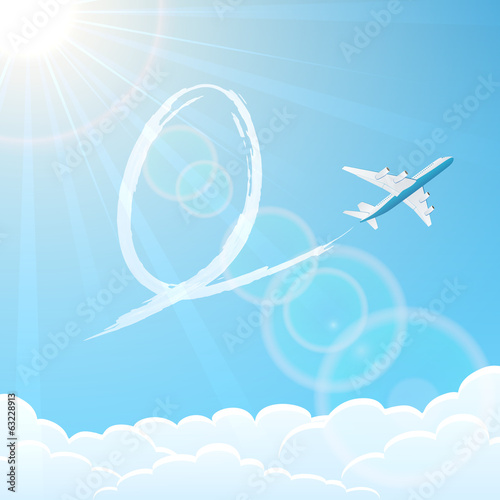 Easter egg and plane in the sky