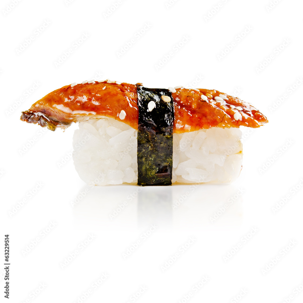 traditional fresh japanese sushi on a white background traditional fresh japanese sushi on a white background