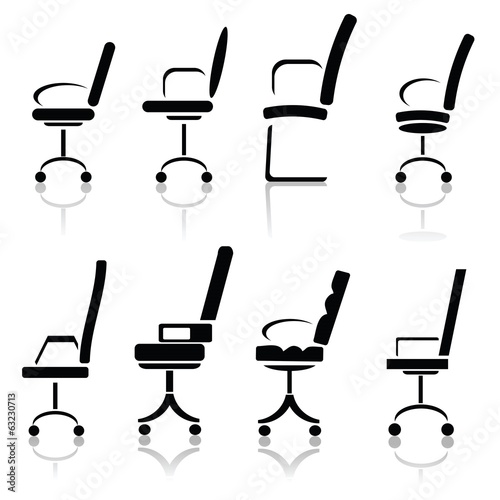 silhouettes of office chairs