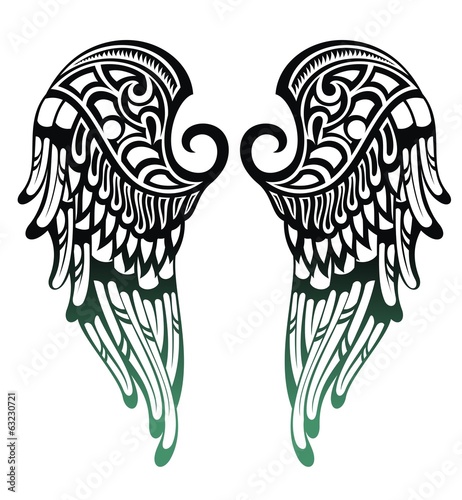 Angel wings.Tattoo design