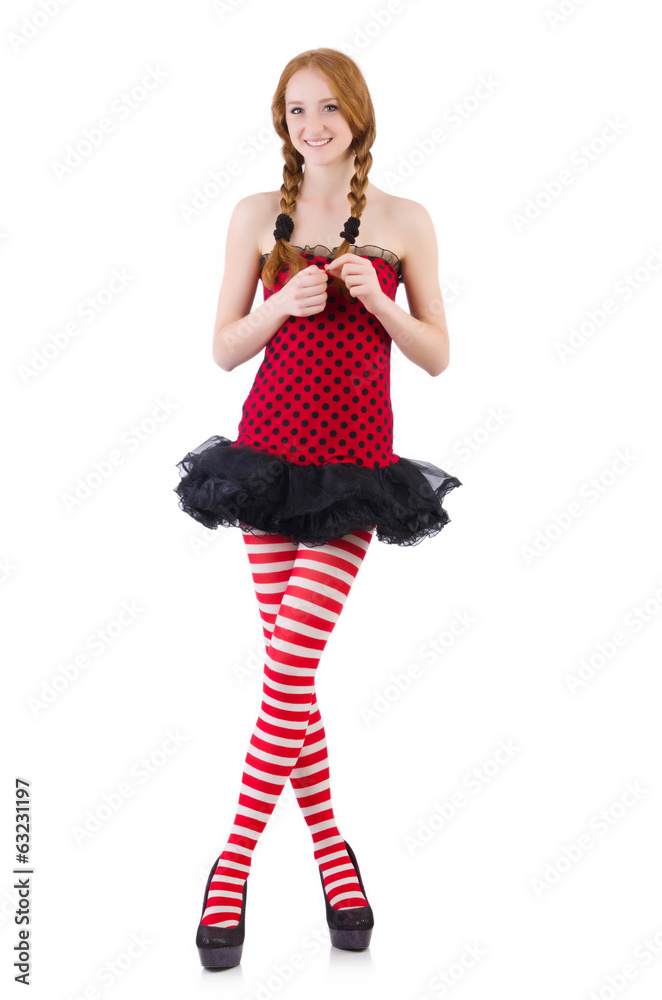 Redhead in stockings