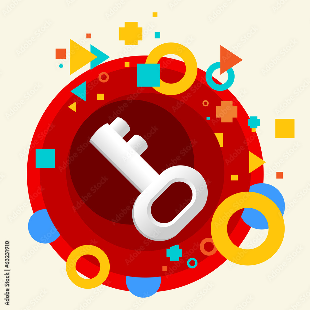 Key on abstract colorful made from circles background with diffe Key on abstract colorful made from circles background with diffe