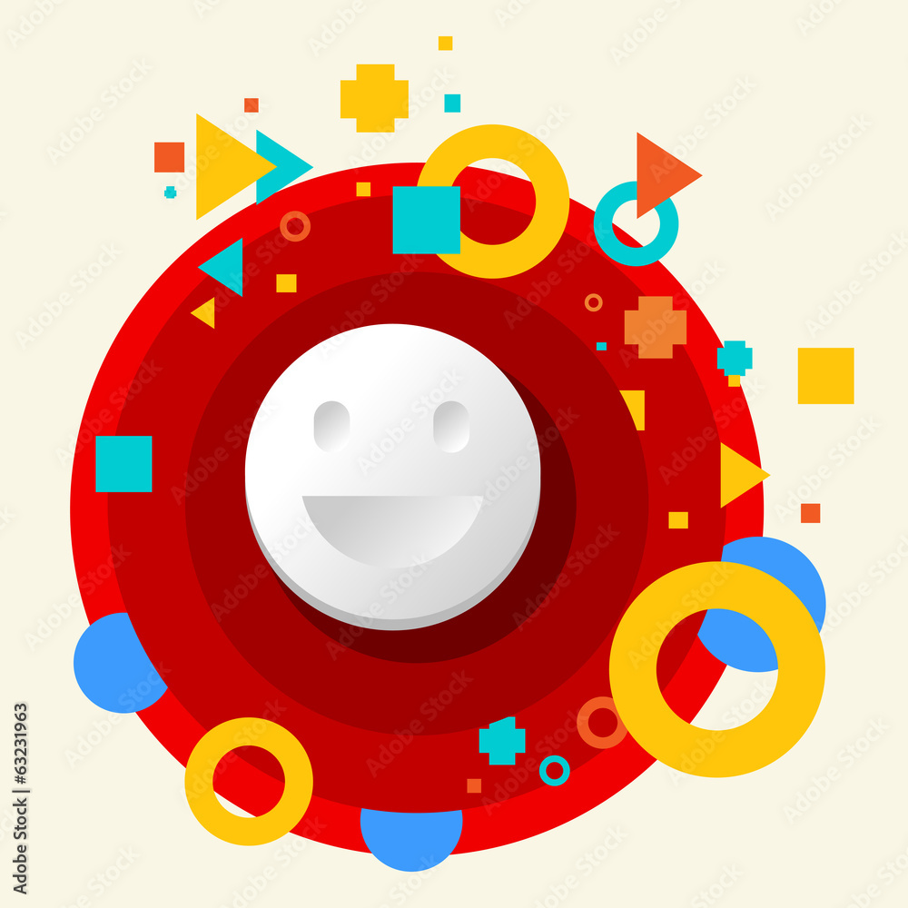 Smile on abstract colorful made from circles background with dif Smile on abstract colorful made from circles background with dif