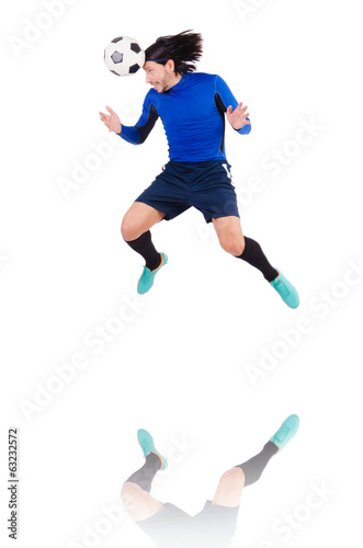 Football player isolated on the white background © Elnur