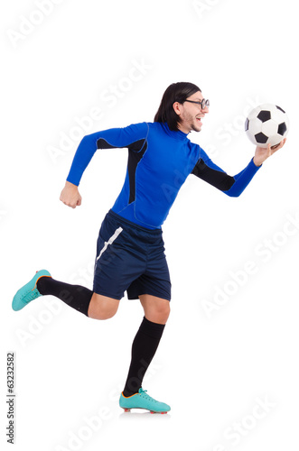 Football player isolated on the white background