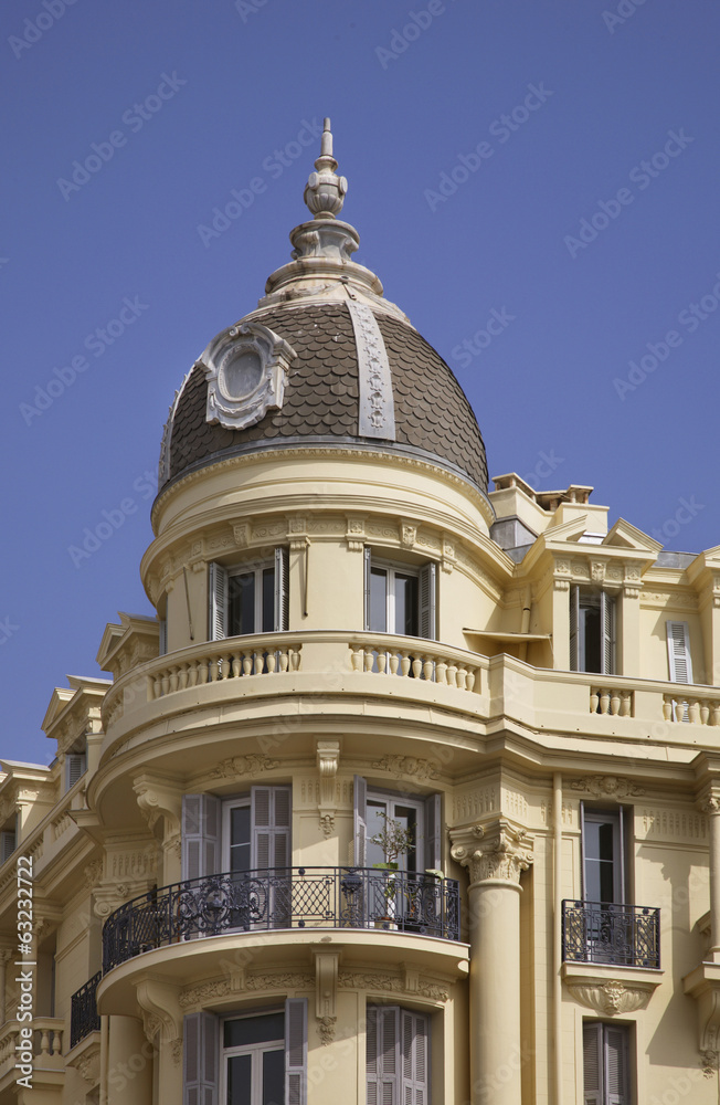 Facade of building in Nice. France