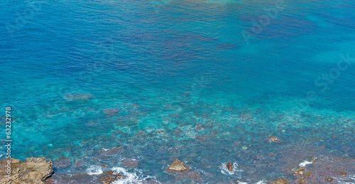 rocks and turquoise sea