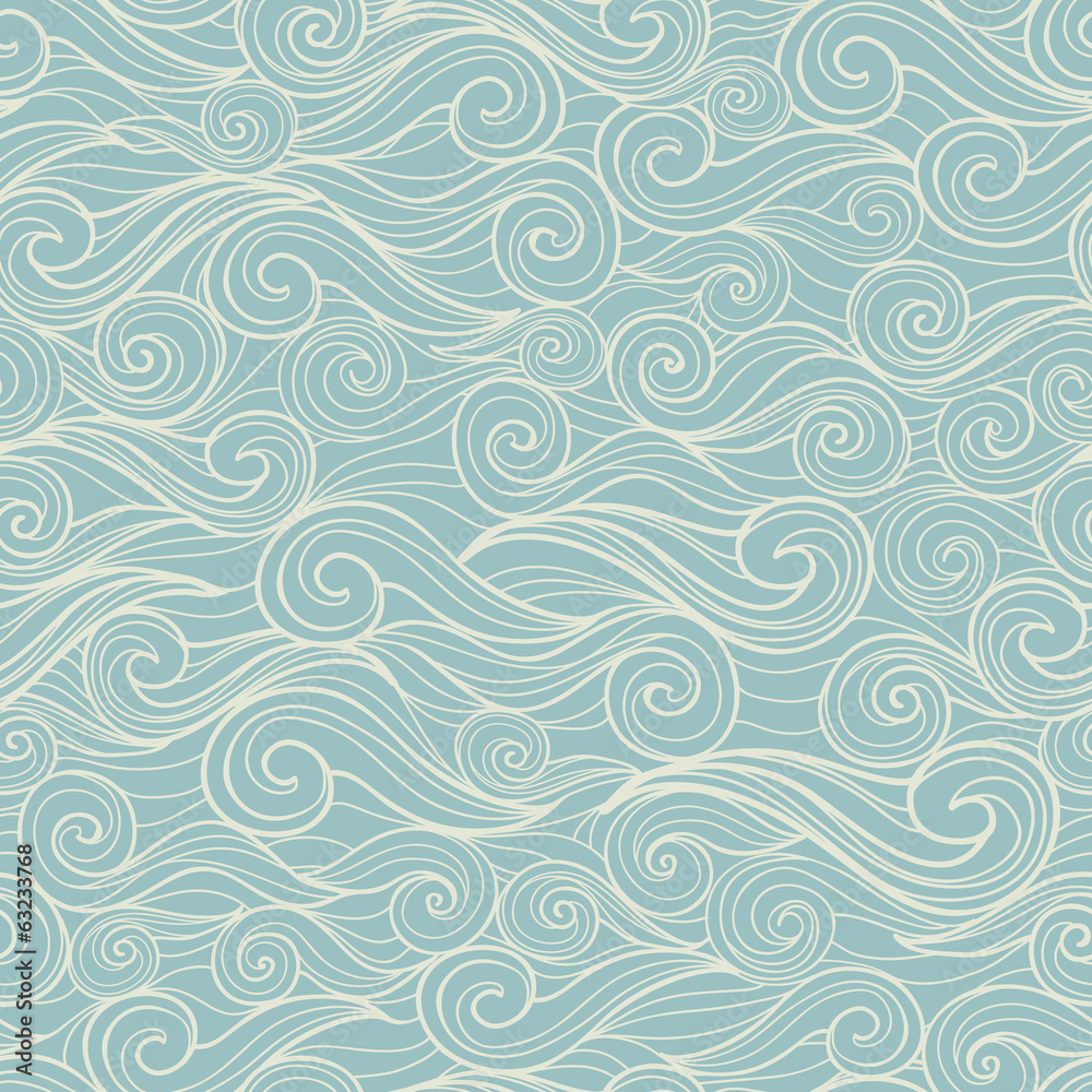 Fototapeta premium Sea waves seamless pattern