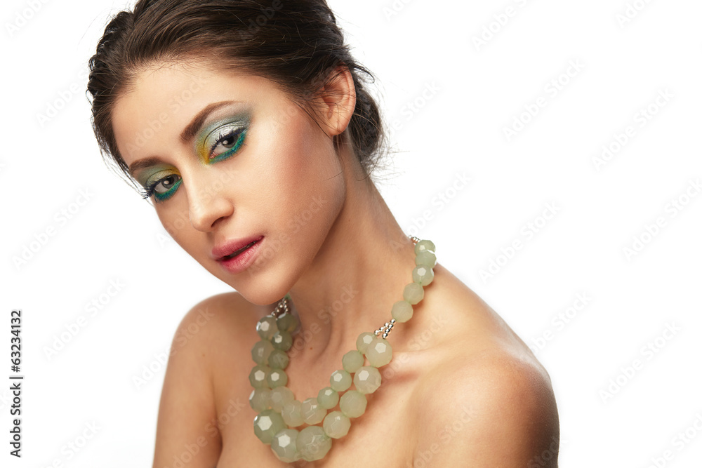 beauty portrait in green colors