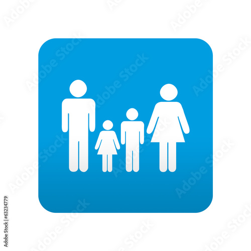 Etiqueta tipo app azul simbolo familia