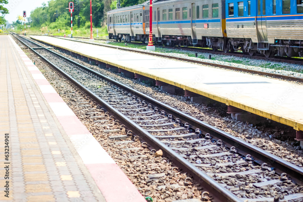 Railroad track at Hua Hin train station, Thailand