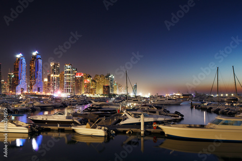 Dubai Marina with JBR, Jumeirah Beach Residences, UAE © Sophie James