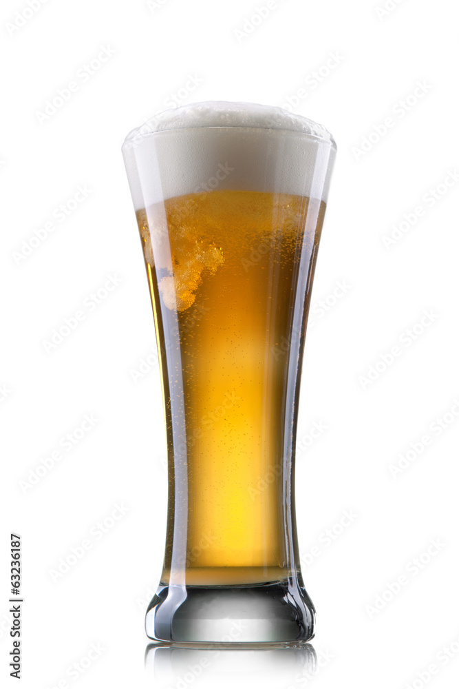 Beer in glass isolated on white background Beer in glass isolated on white background