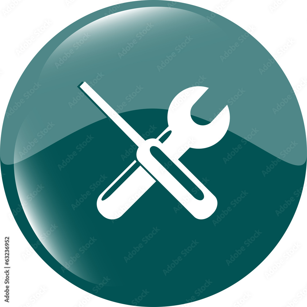 adjustable wrench and screwdriver icon web button isolated adjustable wrench and screwdriver icon web button isolated
