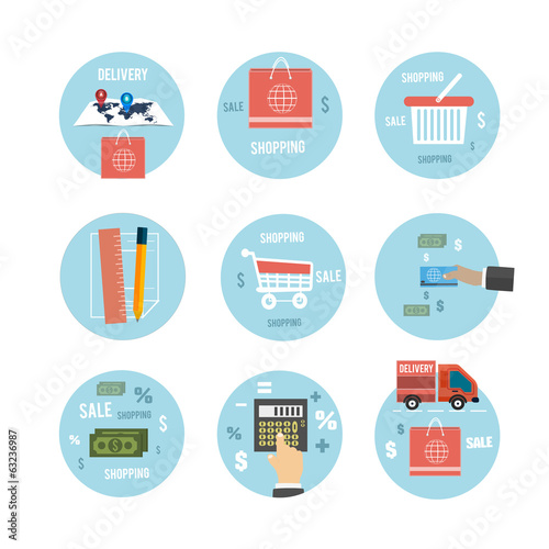 Business, office and marketing items icons.