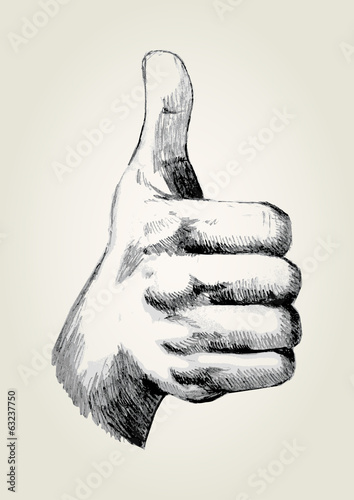 Sketch illustration of thumb up