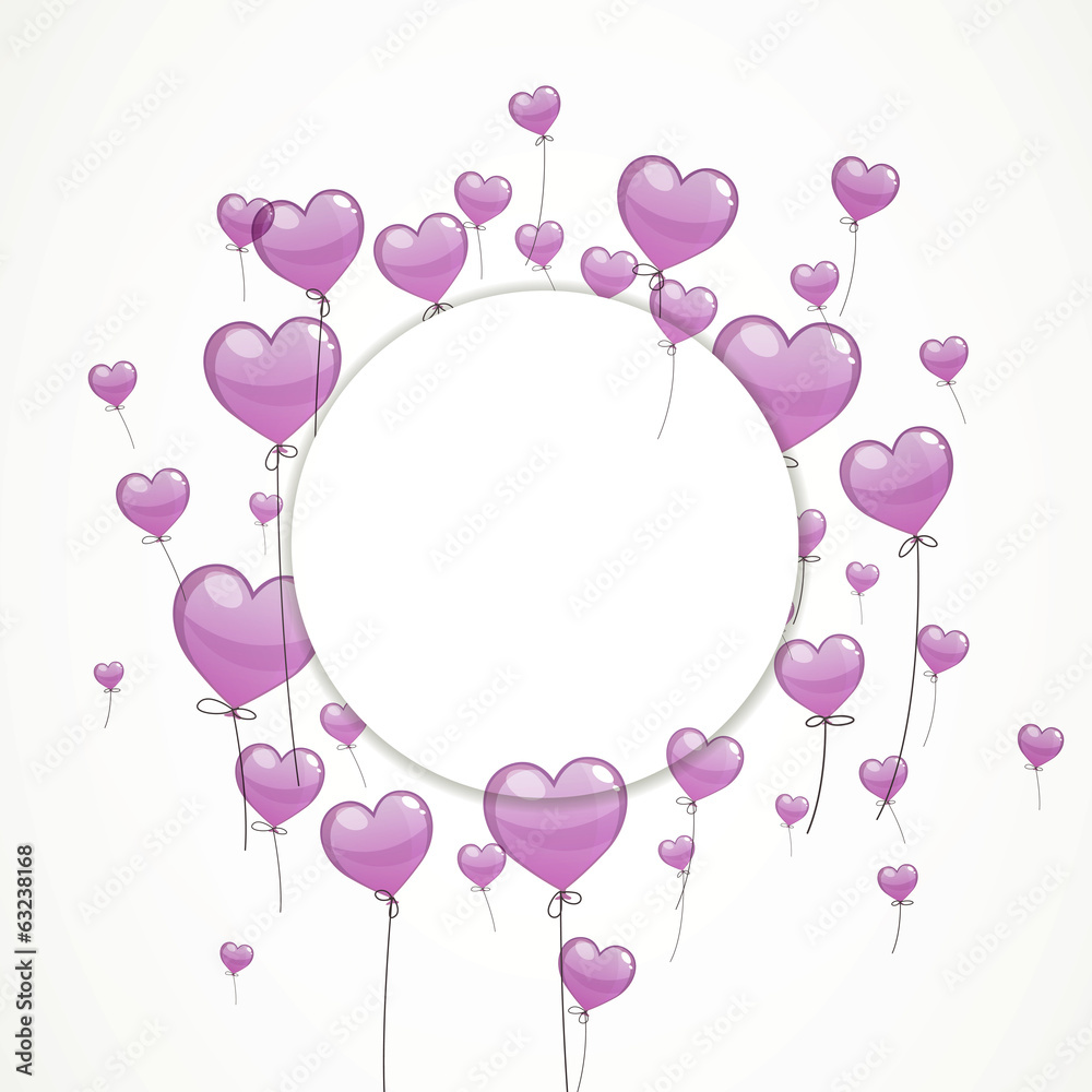 Vector Illustration of Flying Heart Balloons Vector Illustration of Flying Heart Balloons
