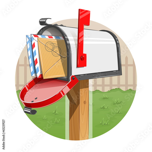 Mail box with letters. Eps10 vector illustration. Isolated on
