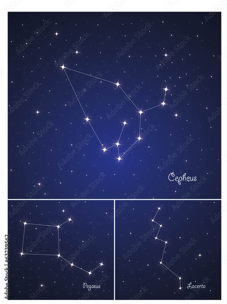Constellations Locerta,Pegasus,Cepheus