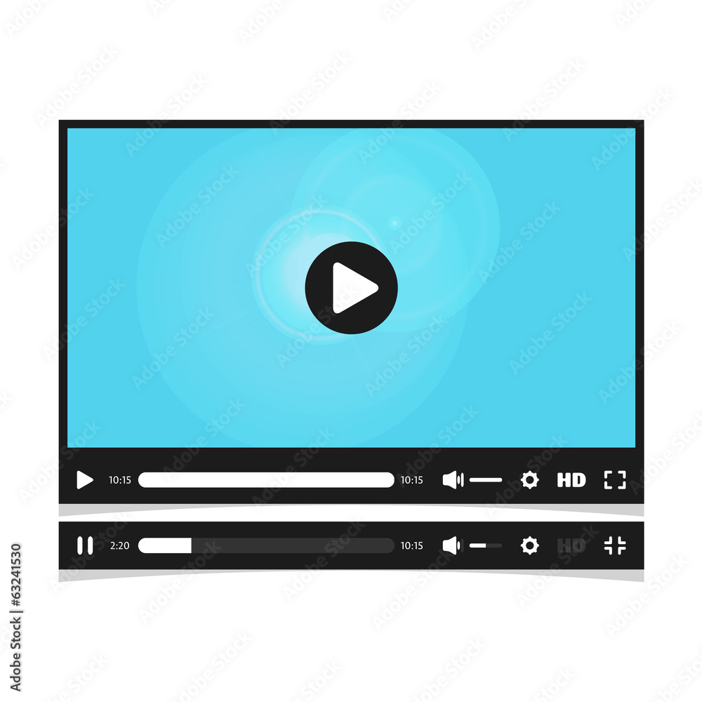 Media player interface. Video online. Media player interface. Video online.
