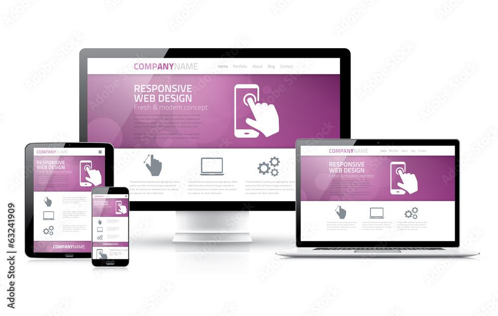 Scalable and flexible html, css, marketing responsive web design Stock ...