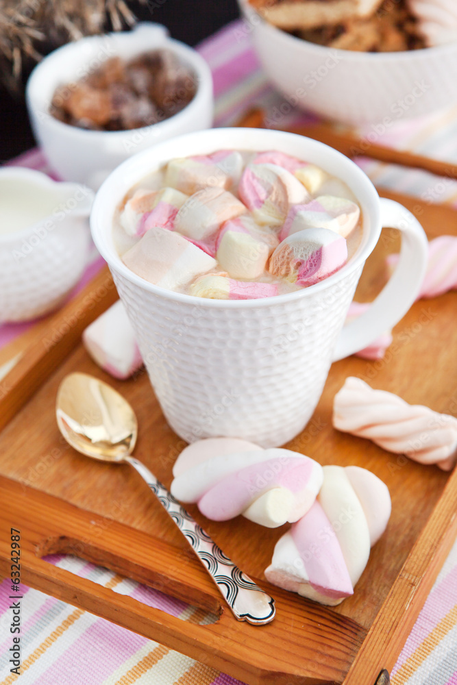 Cup of hot cocoa with marshmallows Cup of hot cocoa with marshmallows