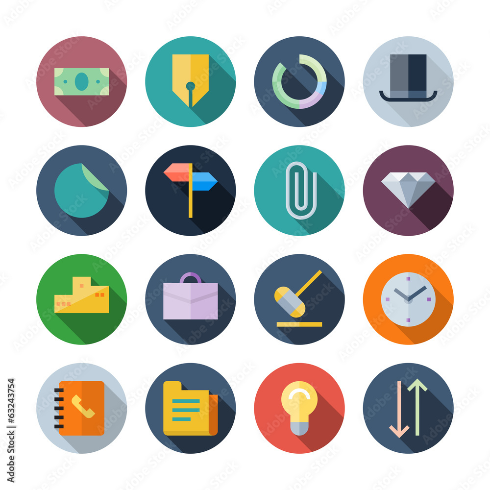 Flat Design Icons For Business