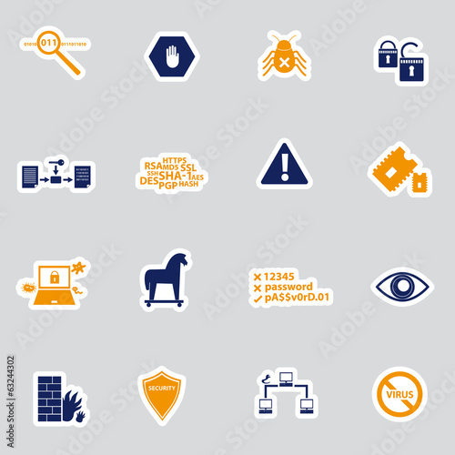 computer security stickers eps10