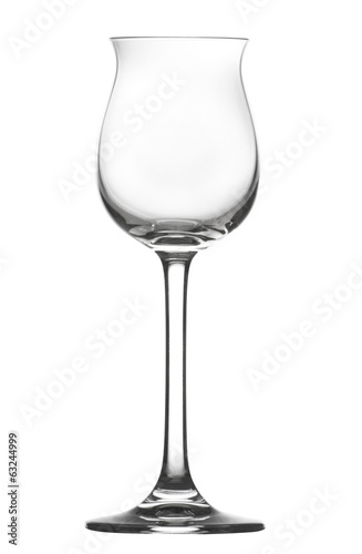 glass cup for liquor, empty and isolated