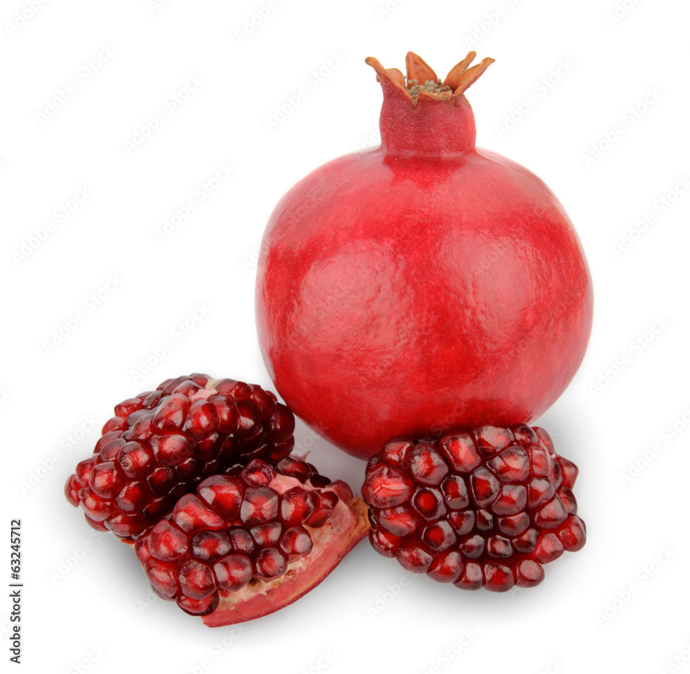 pomegranates fruit isolated on white background pomegranates fruit isolated on white background