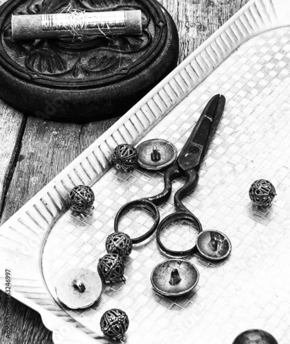 deprecated tools for sewing monochrome style photo